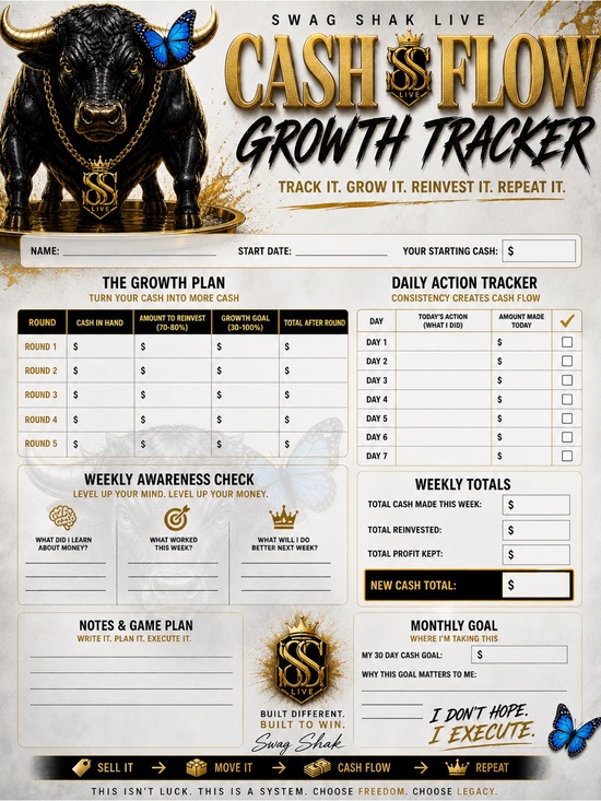 SWAG SHAK Other - Swag Shak Cash Flow Growth Tracker - Black & Gold